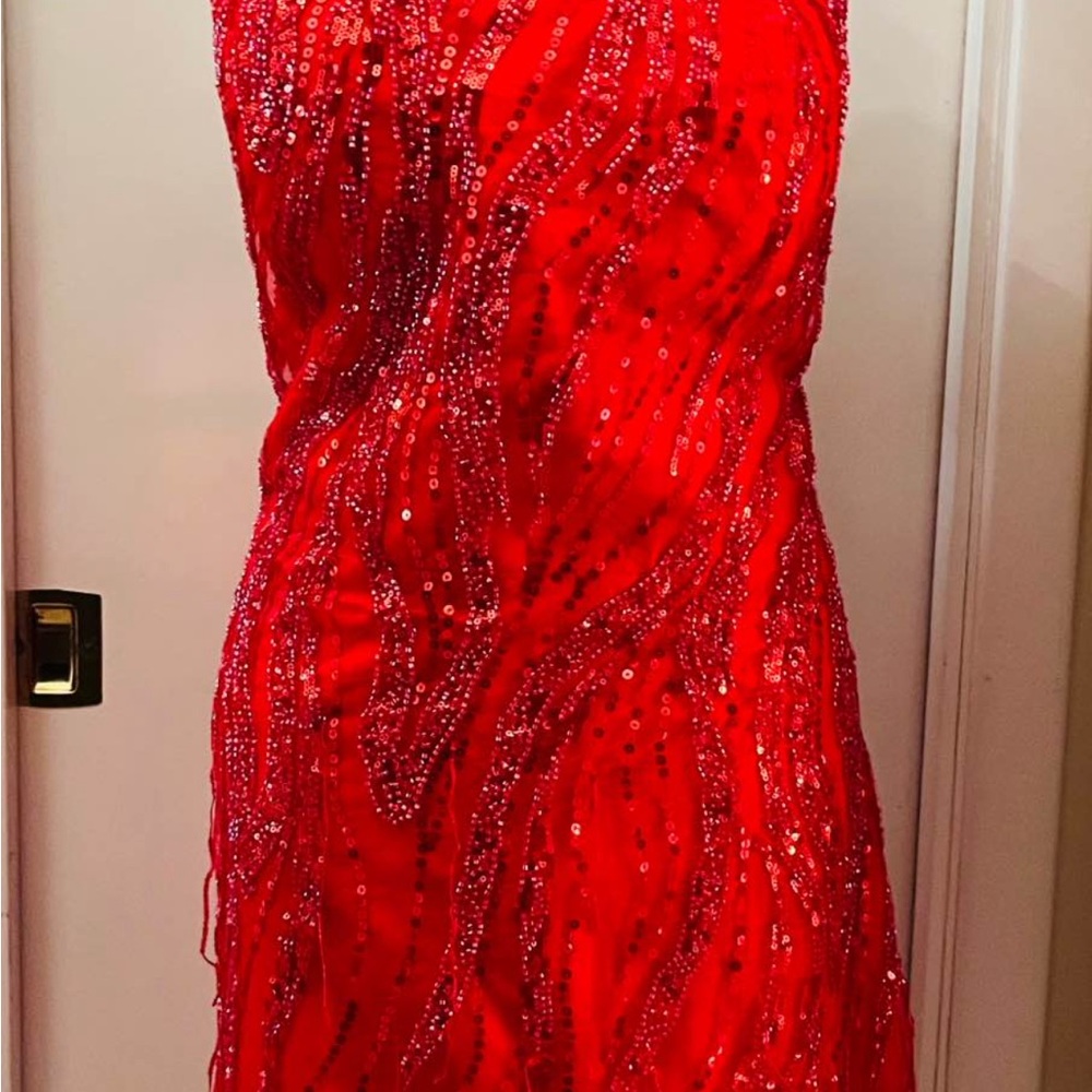 Elegant Red Sequin Dress